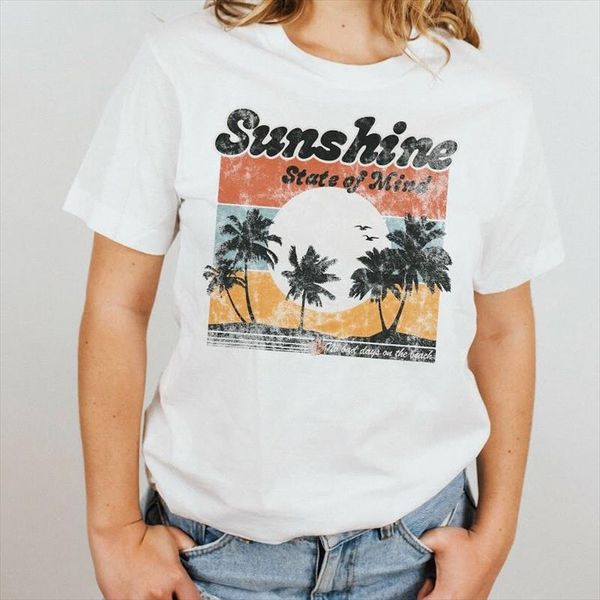 sunshine state of mind tshirt women men summer palm tree graphic tees o neck short sleeve camisas mujer womens clothing, White
sunshine state of mind tshirt women men summer palm tree graphic tees o neck short sleeve camisas mujer womens clothing, White