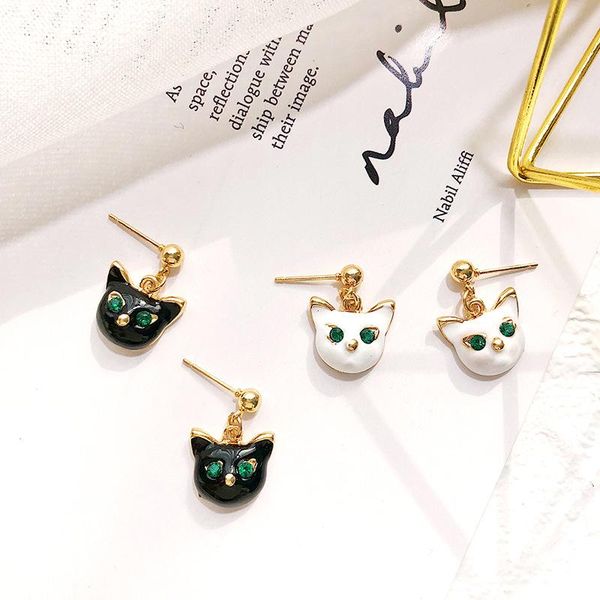 stud cute flower face cat shape black white double color earrings exquisite fresh style anniversary women earring party jewelry, Golden;silver
stud cute flower face cat shape black white double color earrings exquisite fresh style anniversary women earring party jewelry, Golden;silver