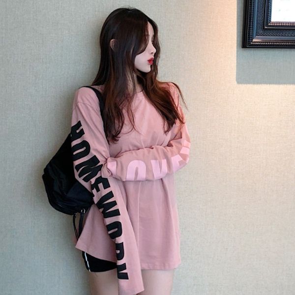 iusdz korean chic loose letter printed long 2019 coat autumn women's t-shirt new sleeve student's all-around thin t-shirt fashion, White
iusdz korean chic loose letter printed long 2019 coat autumn women's t-shirt new sleeve student's all-around thin t-shirt fashion, White