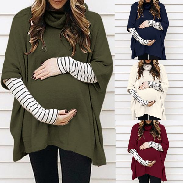 women pregnant maternity high collar long sleeve splicing stripe pullover loose pregnancy clothes embarazada ropa # aug lj201114, White
women pregnant maternity high collar long sleeve splicing stripe pullover loose pregnancy clothes embarazada ropa # aug lj201114, White