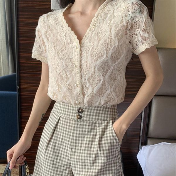 summer fashion women blouse elegant lace short sleeve blouse v neck summer women casual 2020, White
summer fashion women blouse elegant lace short sleeve blouse v neck summer women casual 2020, White
