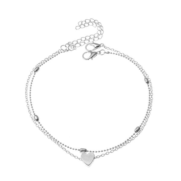 s1418 fashion jewelry double layer heart anklet chain alloy beads ankle bracelet beach a sqcumm homes2007, Golden;silver 
s1418 fashion jewelry double layer heart anklet chain alloy beads ankle bracelet beach a sqcumm homes2007, Golden;silver