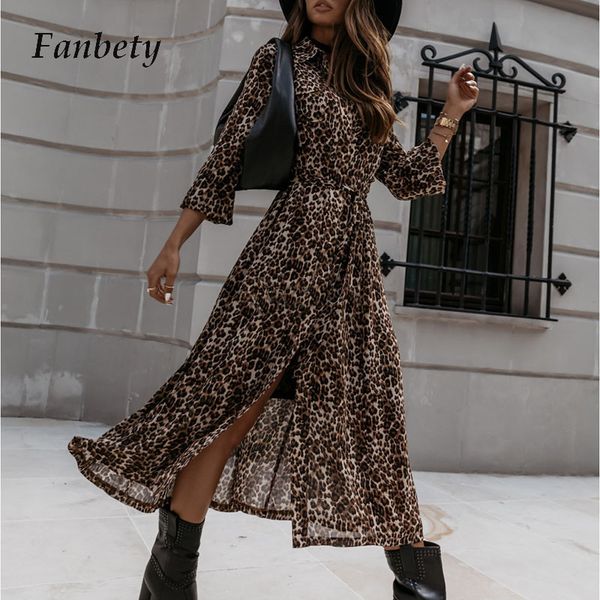 elegant women long sleeve leopard print party dress office lady turn-down collar belt dress autumn female button dress vestidos y0118, Black;gray
elegant women long sleeve leopard print party dress office lady turn-down collar belt dress autumn female button dress vestidos y0118, Black;gray