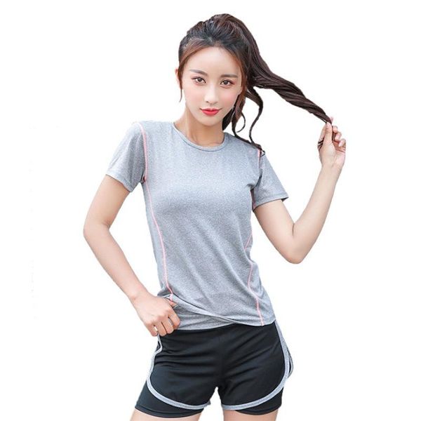 2pcs/set women sport suit yoga set gym workout clothes short sleeve fitness crop + high waist energy seamless shorts, White;red
2pcs/set women sport suit yoga set gym workout clothes short sleeve fitness crop + high waist energy seamless shorts, White;red