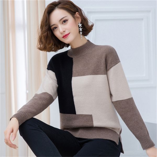 2021 new high collar 100% soft wool knitted sweater long sleeve women fashion embroidered sewing of quality h00203 cae6, White;black
2021 new high collar 100% soft wool knitted sweater long sleeve women fashion embroidered sewing of quality h00203 cae6, White;black