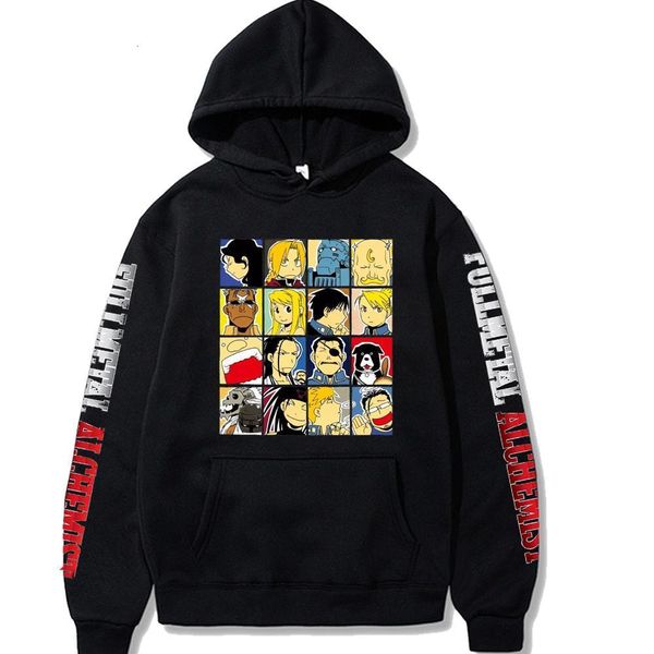 japanese anime funny fullmetal alchemist hoodies winter japan style sweatshirts streetwear for women men drop shipping, Black 
japanese anime funny fullmetal alchemist hoodies winter japan style sweatshirts streetwear for women men drop shipping, Black