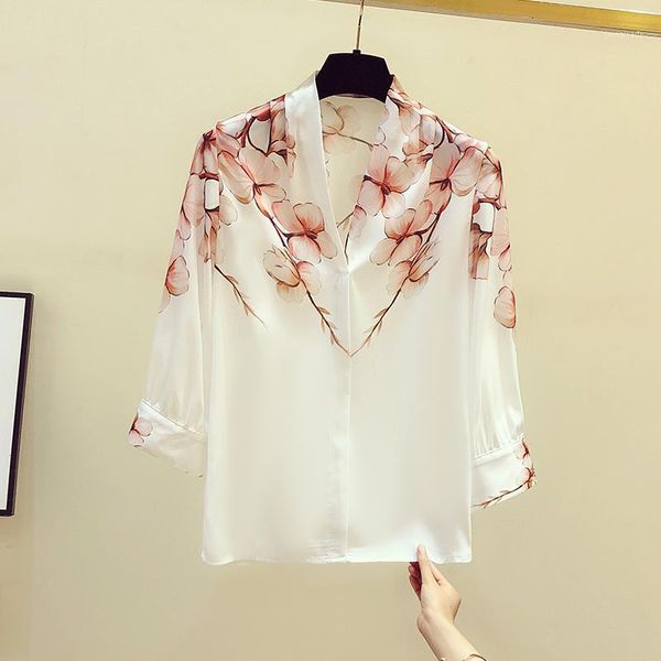 women's blouses & shirts 2021 autumn elegant women's v neck 3/4 sleeves floral print office lady shirt blouse a35171, White
women's blouses & shirts 2021 autumn elegant women's v neck 3/4 sleeves floral print office lady shirt blouse a35171, White