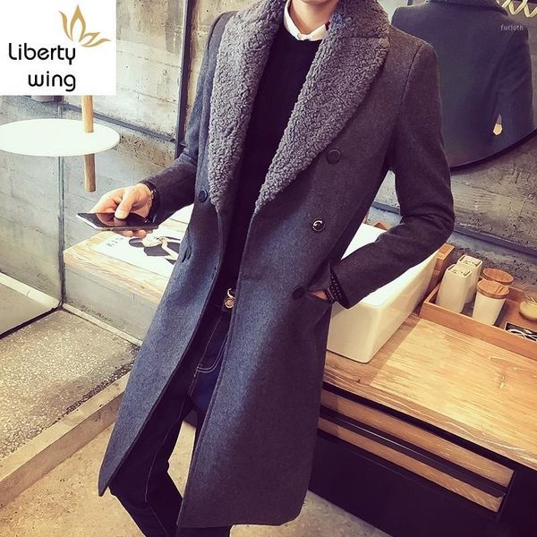 new mens long trench winter lapel fur collar sabretudo thicken warm wool coat slim fit double breasted homme overcoat1, Black
new mens long trench winter lapel fur collar sabretudo thicken warm wool coat slim fit double breasted homme overcoat1, Black