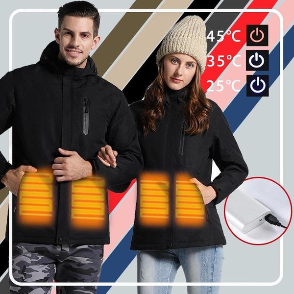 men women hooded usb heated jacket warm mountaineering hiking pizex outdoors jacket 201019, Black
men women hooded usb heated jacket warm mountaineering hiking pizex outdoors jacket 201019, Black