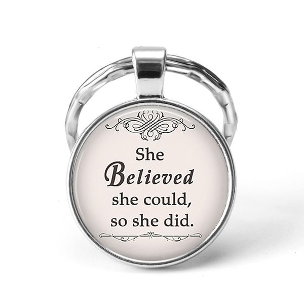 she believed she could so she did car keychain pendant jewelry quote key chains girl birthday graduation inspirational key rings, Slivery;golden
she believed she could so she did car keychain pendant jewelry quote key chains girl birthday graduation inspirational key rings, Slivery;golden