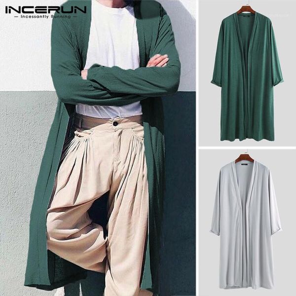 incerun 2020 men's outerwear long trench solid long sleeve open stitch fashion thin cardigan streetwear casual men jackets coats1, Tan;black
incerun 2020 men's outerwear long trench solid long sleeve open stitch fashion thin cardigan streetwear casual men jackets coats1, Tan;black