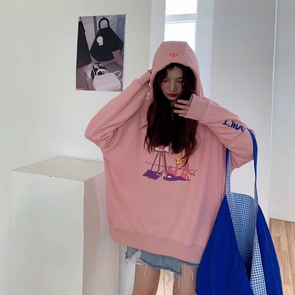spring and autumn sweater new korean women's sweet style age reduction and versatile cartoon printing loose oversized hooded sweater wo, Black
spring and autumn sweater new korean women's sweet style age reduction and versatile cartoon printing loose oversized hooded sweater wo, Black