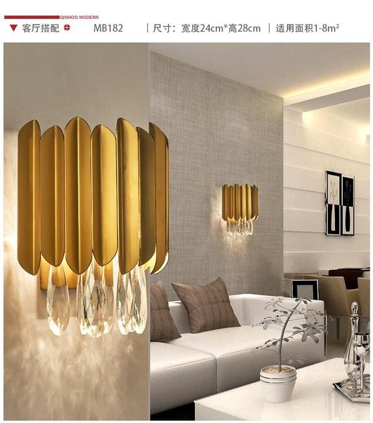 postmodern light luxury crystal wall lamp designer living room bedroom bedside lamp l staircase background wall 
postmodern light luxury crystal wall lamp designer living room bedroom bedside lamp l staircase background wall