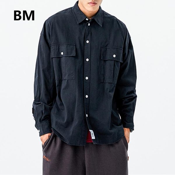 2020 spring autumn harajuku workwear long sleeve white shirts for men clothing japanese streetwear korean black clothes male, White;black
2020 spring autumn harajuku workwear long sleeve white shirts for men clothing japanese streetwear korean black clothes male, White;black