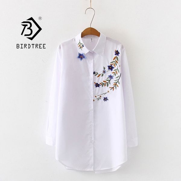 new arrival women button up turn down collar long sleeve floral embroidery white shirt cotton casual blouse oversize t98403f y200402 
new arrival women button up turn down collar long sleeve floral embroidery white shirt cotton casual blouse oversize t98403f y200402