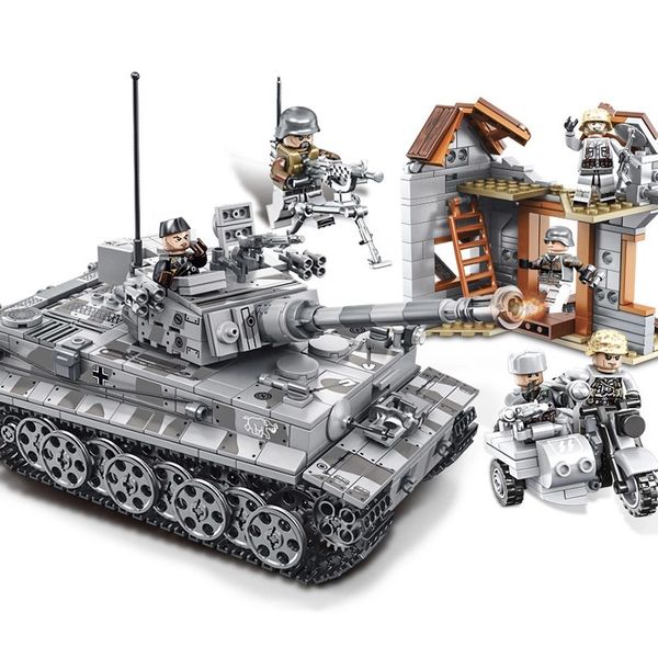 1154pcs ww2 german tiger tank panzer iv tank military army solider weapon model figures bricks toy gift for children 1008
1154pcs ww2 german tiger tank panzer iv tank military army solider weapon model figures bricks toy gift for children 1008