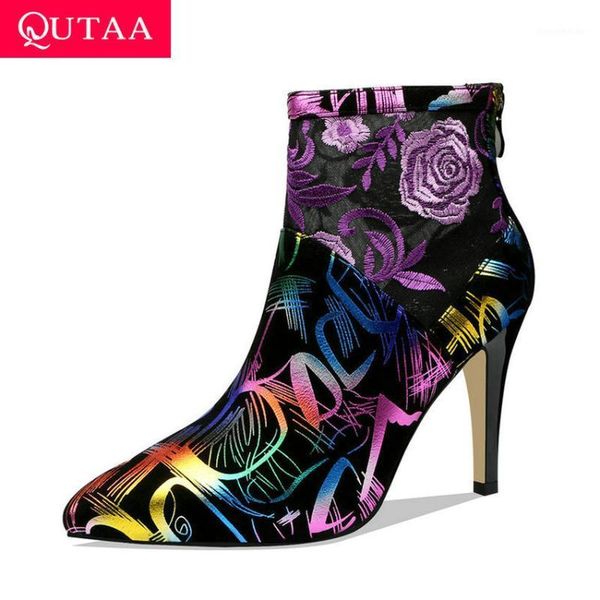 boots qutaa 2021 kid suede pointed toe women pumps platform fashion flower ankle thin high heel zipper shoes size 34-391, Black
boots qutaa 2021 kid suede pointed toe women pumps platform fashion flower ankle thin high heel zipper shoes size 34-391, Black