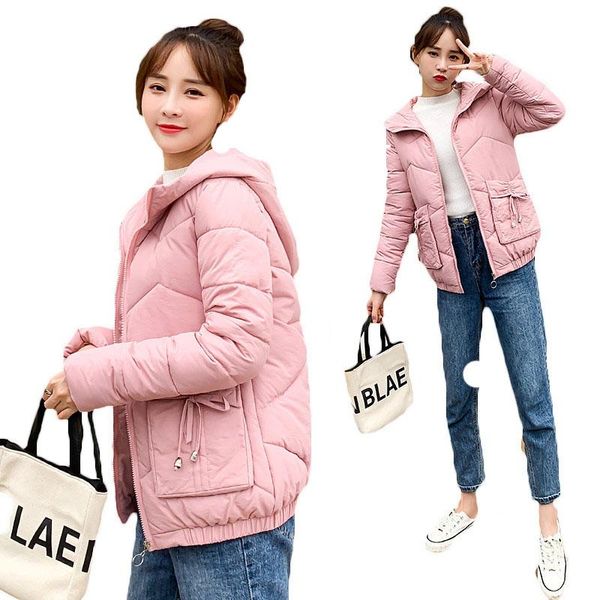 women's short down padded jacket 2020 new korean thick cotton jackets female winter jackets girls coats outwear b648, Black
women's short down padded jacket 2020 new korean thick cotton jackets female winter jackets girls coats outwear b648, Black