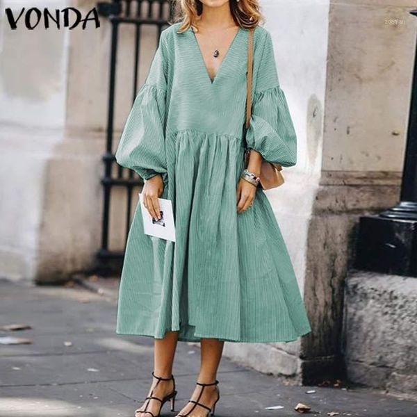 casual dresses fashion v neck dress 2021 vonda woman solid color bohemian maxi long robe loose beach party vestidos s-5xl1, Black;gray
casual dresses fashion v neck dress 2021 vonda woman solid color bohemian maxi long robe loose beach party vestidos s-5xl1, Black;gray
