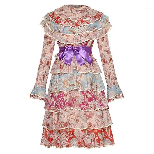 casual dresses 2021ss spring luxury women prints flare long sleeve fashion ruffles for ladies ydy1, Black;gray
casual dresses 2021ss spring luxury women prints flare long sleeve fashion ruffles for ladies ydy1, Black;gray