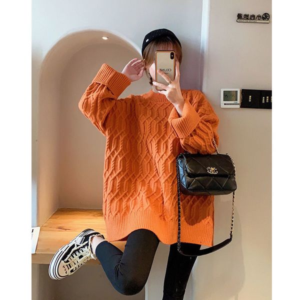 2021 orange twist female lazy wind and new winter loose fine sweater knitted or crocheted tide shirt sos2, White;black
2021 orange twist female lazy wind and new winter loose fine sweater knitted or crocheted tide shirt sos2, White;black
