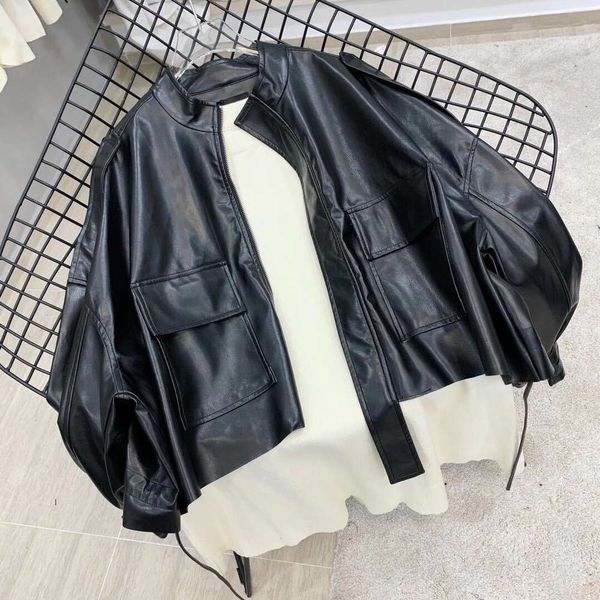 black locomotive cool pu leather jacket women's autumn 2020 new korean loose and versatile straight tube fashion
black locomotive cool pu leather jacket women's autumn 2020 new korean loose and versatile straight tube fashion