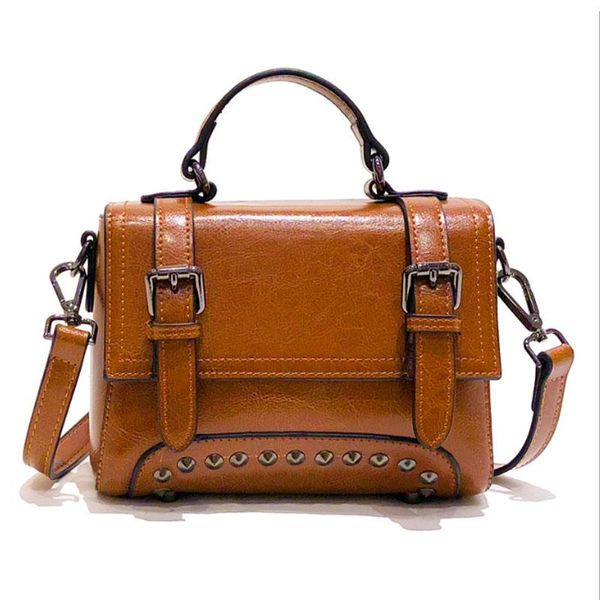 fashion women oil wax cowhide shoulder messenger bags tote handbag rivet casual female classic handle crossbody bag
fashion women oil wax cowhide shoulder messenger bags tote handbag rivet casual female classic handle crossbody bag