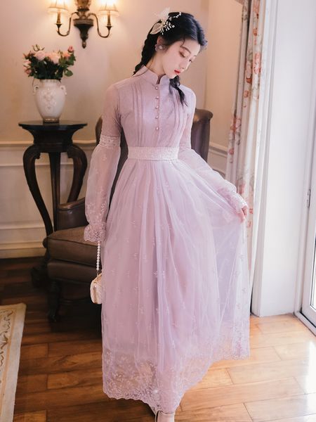 2021 summer purple ribbon long women's bow full sleeve embroidered vintage lady night elegant party dress z8nm, Black;gray
2021 summer purple ribbon long women's bow full sleeve embroidered vintage lady night elegant party dress z8nm, Black;gray