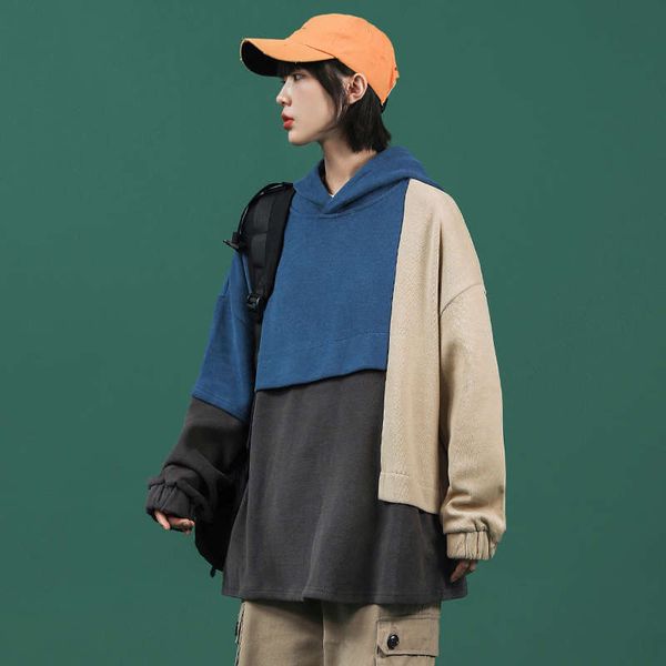 foreign style sweater women's irregular stitching design new loose korean ins hoodie in autumn 2020, Black
foreign style sweater women's irregular stitching design new loose korean ins hoodie in autumn 2020, Black