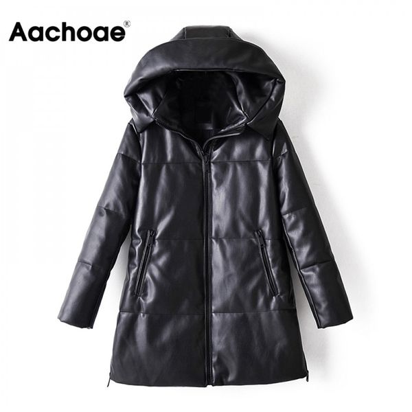 aachoae winter casual faux leather black coat women long sleeve thick warm jacket lady pu leather midi long hooded 210201
aachoae winter casual faux leather black coat women long sleeve thick warm jacket lady pu leather midi long hooded 210201
