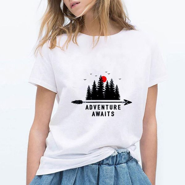 camiseta mujer tops harajuku летняя футболка для женщин модное приключение ждет напечатанные футболки повседневные женские футболки плюс раз, White
camiseta mujer tops harajuku летняя футболка для женщин модное приключение ждет напечатанные футболки повседневные женские футболки плюс раз, White