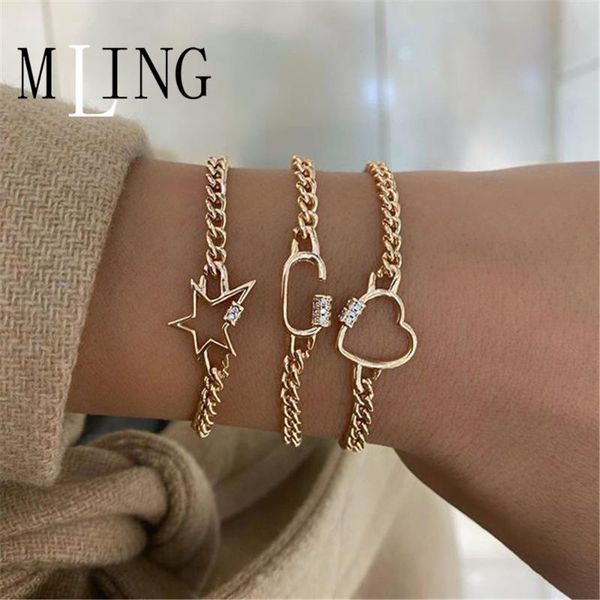 charm bracelets mling 3 pcs/set vintage gold alloy hollow geometric bracelet set fashion star heart for women, Golden;silver
charm bracelets mling 3 pcs/set vintage gold alloy hollow geometric bracelet set fashion star heart for women, Golden;silver