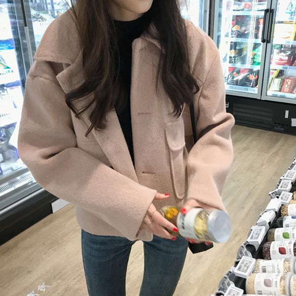 college style loose polo collar long sleeve coat women's 2021 winter new small short woolen top, Black
college style loose polo collar long sleeve coat women's 2021 winter new small short woolen top, Black