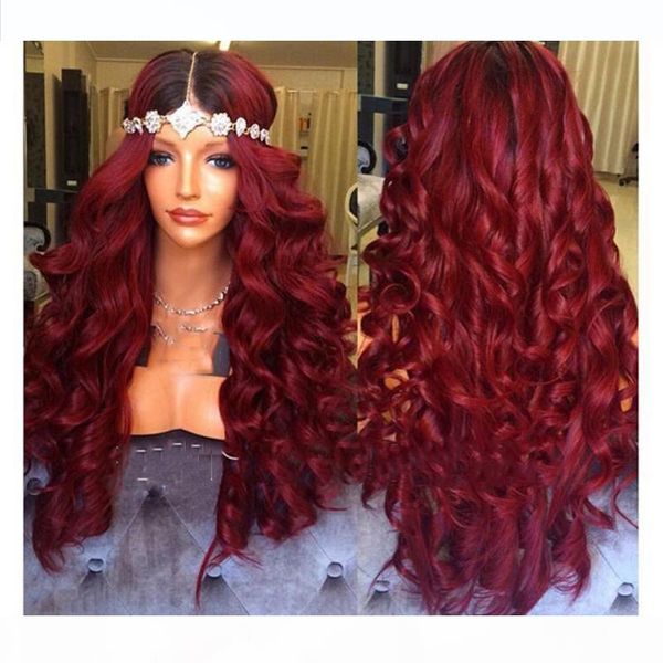 high density wine red wig heat resistant synthetic lace front wig with natural hairline long wavy ombre wigs for black women
high density wine red wig heat resistant synthetic lace front wig with natural hairline long wavy ombre wigs for black women