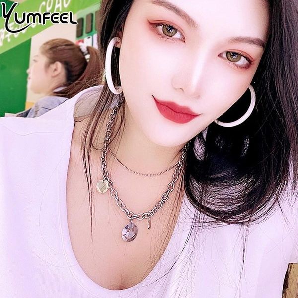 Yumfeel New Women Trendy Stainless Steel Choker Necklaces Jewelry Double Layered, Golden;silver
Yumfeel New Women Trendy Stainless Steel Choker Necklaces Jewelry Double Layered, Golden;silver
