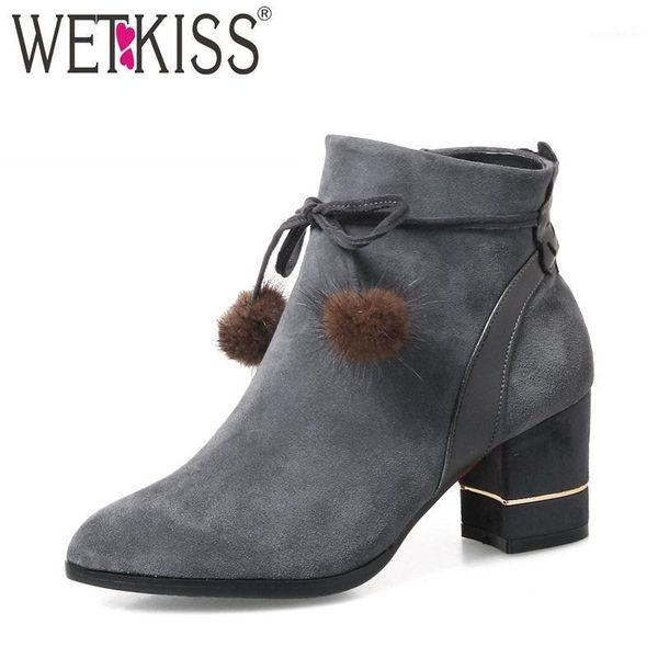 boots wetkiss cow suede high heels ankle women zip pointed toe 2021 winter fashion ladies shoes short plush footwear1, Black
boots wetkiss cow suede high heels ankle women zip pointed toe 2021 winter fashion ladies shoes short plush footwear1, Black