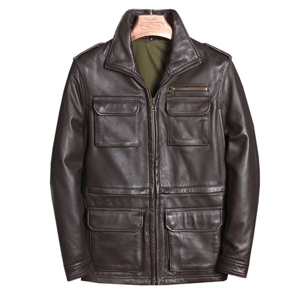 2021 brown safari style genuine leather jacket men four pockets plus size 5xl real natural cowhide autumn slim fit military coat, Black
2021 brown safari style genuine leather jacket men four pockets plus size 5xl real natural cowhide autumn slim fit military coat, Black