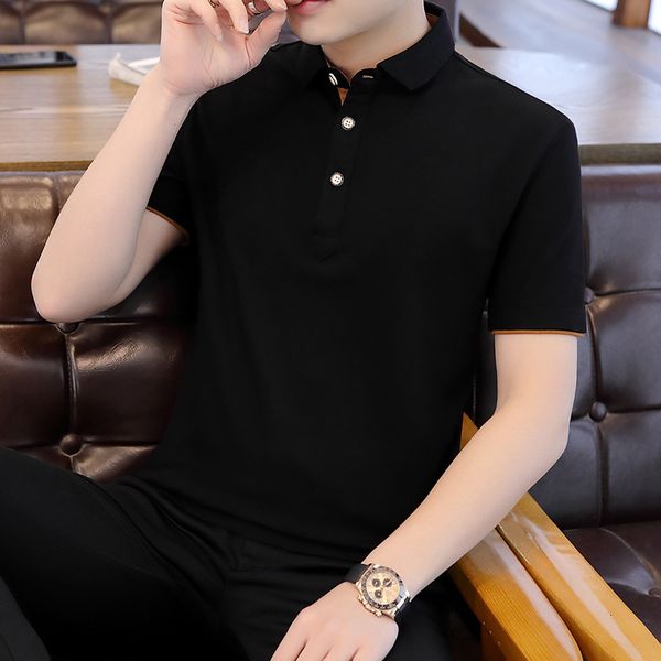 men's polo shirt korean slim fit short sleeve lapel t-shirt casual pure color cotton summer sweat absorption and ventilation, White;black
men's polo shirt korean slim fit short sleeve lapel t-shirt casual pure color cotton summer sweat absorption and ventilation, White;black