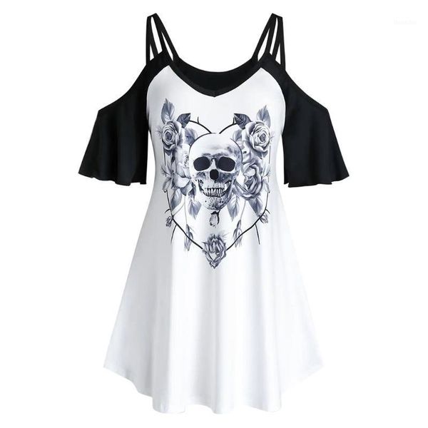 skull flower print women blouse shirts plus size 5xl loose and blouse cold shoulder v-neck short sleeve blusas kimono1, White
skull flower print women blouse shirts plus size 5xl loose and blouse cold shoulder v-neck short sleeve blusas kimono1, White