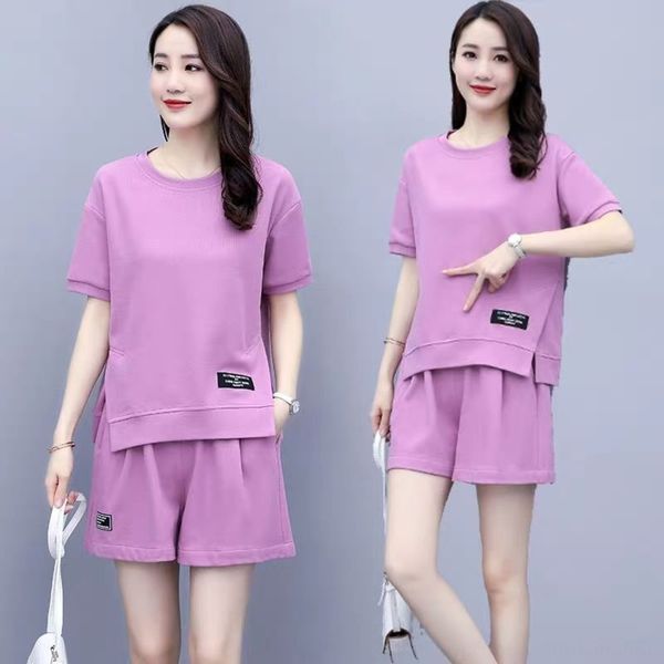 leisure sports suit women's summer wear shorts and shortsnew fashion loose shorts round neck thin running two piece set spring and summ, Gray
leisure sports suit women's summer wear shorts and shortsnew fashion loose shorts round neck thin running two piece set spring and summ, Gray