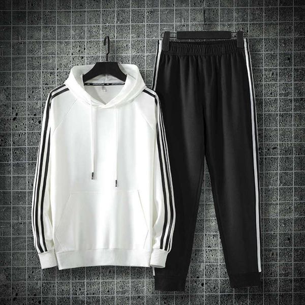 fall new men's leisure sports 20 suit hooded sweater striped elastic pants fashion trend, Gray
fall new men's leisure sports 20 suit hooded sweater striped elastic pants fashion trend, Gray