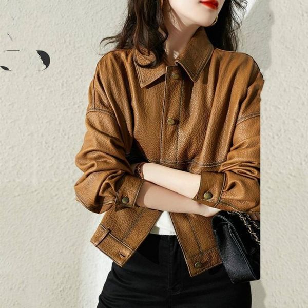 2021 women autumn winter pu faux leather jackets lady single breasted long sleeve short outwear female casual oversize coat h219, Black
2021 women autumn winter pu faux leather jackets lady single breasted long sleeve short outwear female casual oversize coat h219, Black