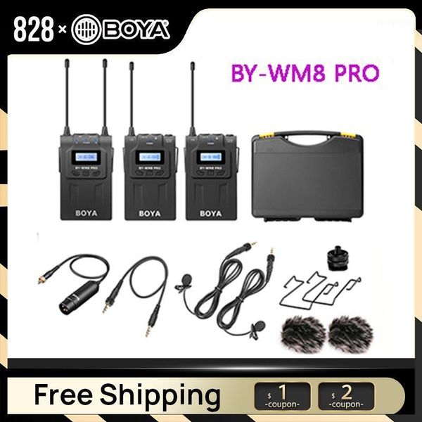 boya by-wm8 pro k1 k2 uhf dual wireless microphone interview mic 2 transmitters & 1 receiver for dslr video camera1
boya by-wm8 pro k1 k2 uhf dual wireless microphone interview mic 2 transmitters & 1 receiver for dslr video camera1