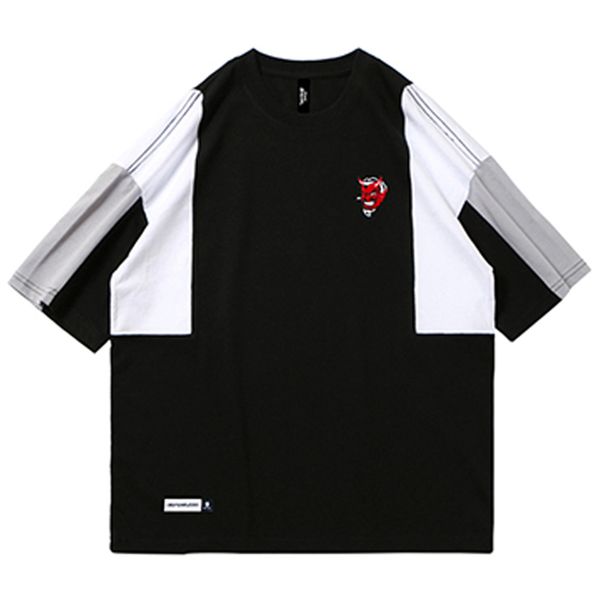t-shirt color block men hip hop streetwear shirt devil head embroidery summer patchwork t shirts kg-2, White;black
t-shirt color block men hip hop streetwear shirt devil head embroidery summer patchwork t shirts kg-2, White;black