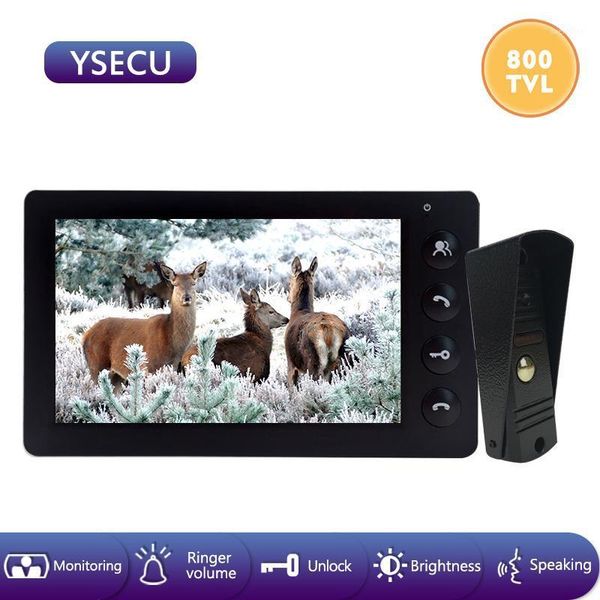 ysecu 7''wired black video doorbell intercom system video camera color lcd indoor monitor unlock talking door entry panel1
ysecu 7''wired black video doorbell intercom system video camera color lcd indoor monitor unlock talking door entry panel1