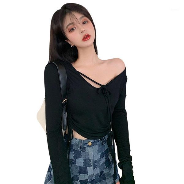 women's t-shirt korean women's t-shirts liva girl solid color female v-neck tie tight navel long sleeve tshirt autumn 1, White
women's t-shirt korean women's t-shirts liva girl solid color female v-neck tie tight navel long sleeve tshirt autumn 1, White