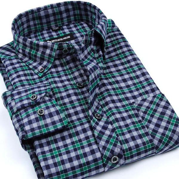men's casual shirts arrival fashion clothing long sleeve non-iron brushed flannel plaid business shirt for men, White;black
men's casual shirts arrival fashion clothing long sleeve non-iron brushed flannel plaid business shirt for men, White;black