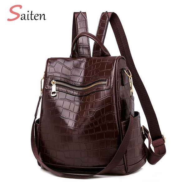 women leather backpack female vintage crocodile backpack anti theft shoulder bag school bagpack for teenage girls
women leather backpack female vintage crocodile backpack anti theft shoulder bag school bagpack for teenage girls