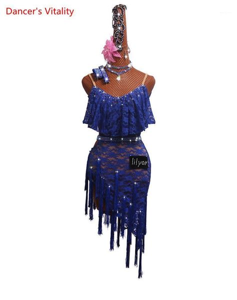 custom made latin dance competition performance suit sleeveless blue tassel skirt lace skirt dance latin dress1, Black;red
custom made latin dance competition performance suit sleeveless blue tassel skirt lace skirt dance latin dress1, Black;red