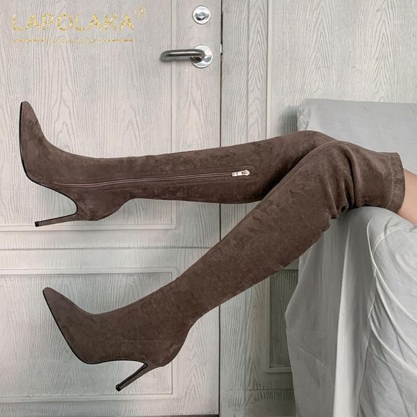 boots lapolaka brand design plus size 46 thin high heels stretch woman shoes pointed toe zipper ladies boots1, Black
boots lapolaka brand design plus size 46 thin high heels stretch woman shoes pointed toe zipper ladies boots1, Black